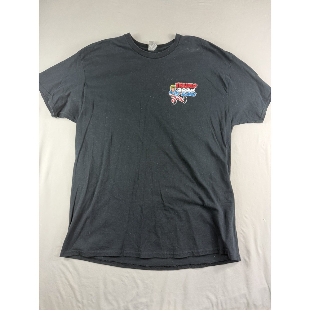 Gildan black ss t-shirt, Trump 2024 Glamis graphic tee, men's xl